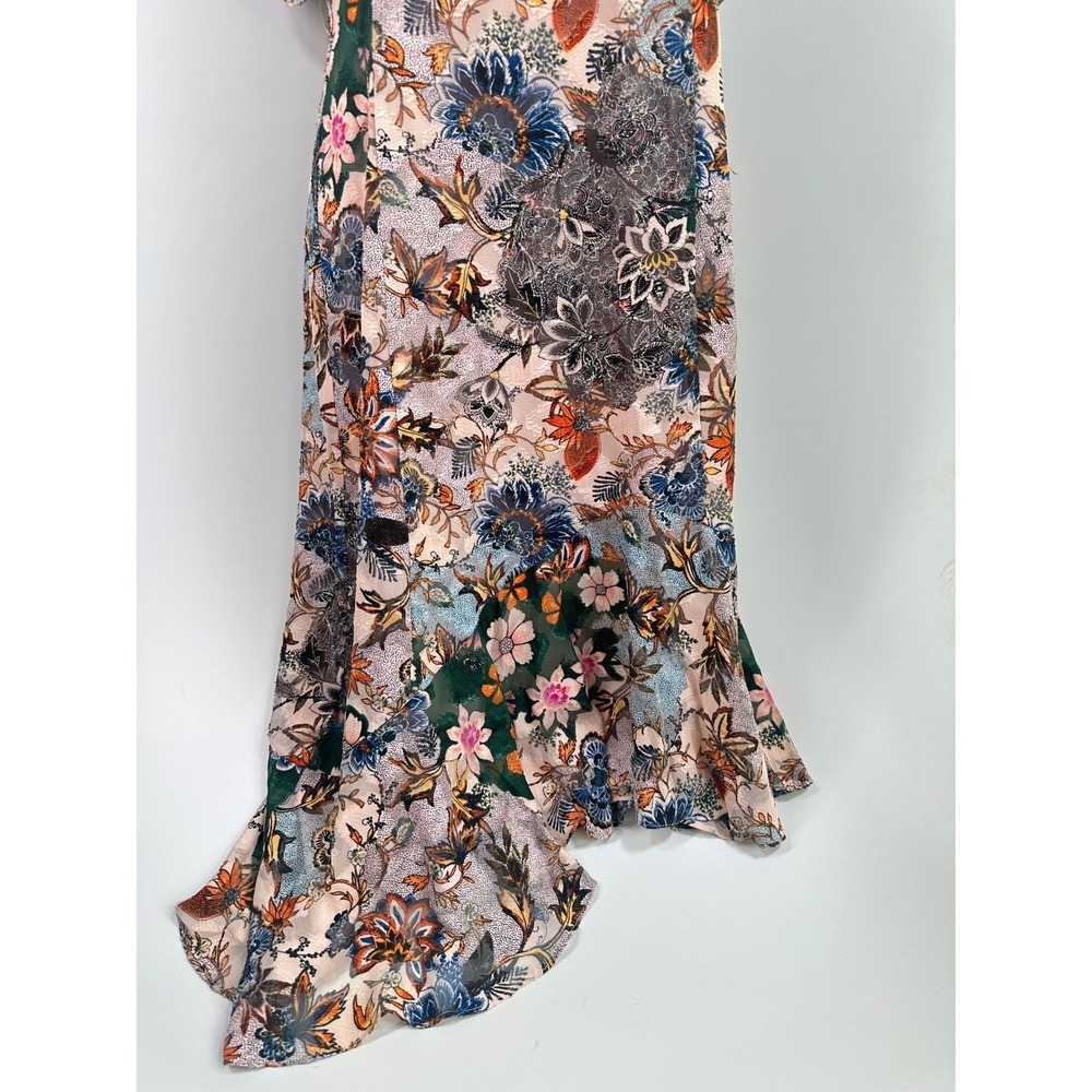 Rachel‎ Roy Floral High Low Dress Ruffle Chiffon Boho Romantic Cottagecore Sz 8 - Picture 6 of 8